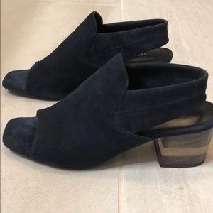 Blue Suede Vaneli Block Heels